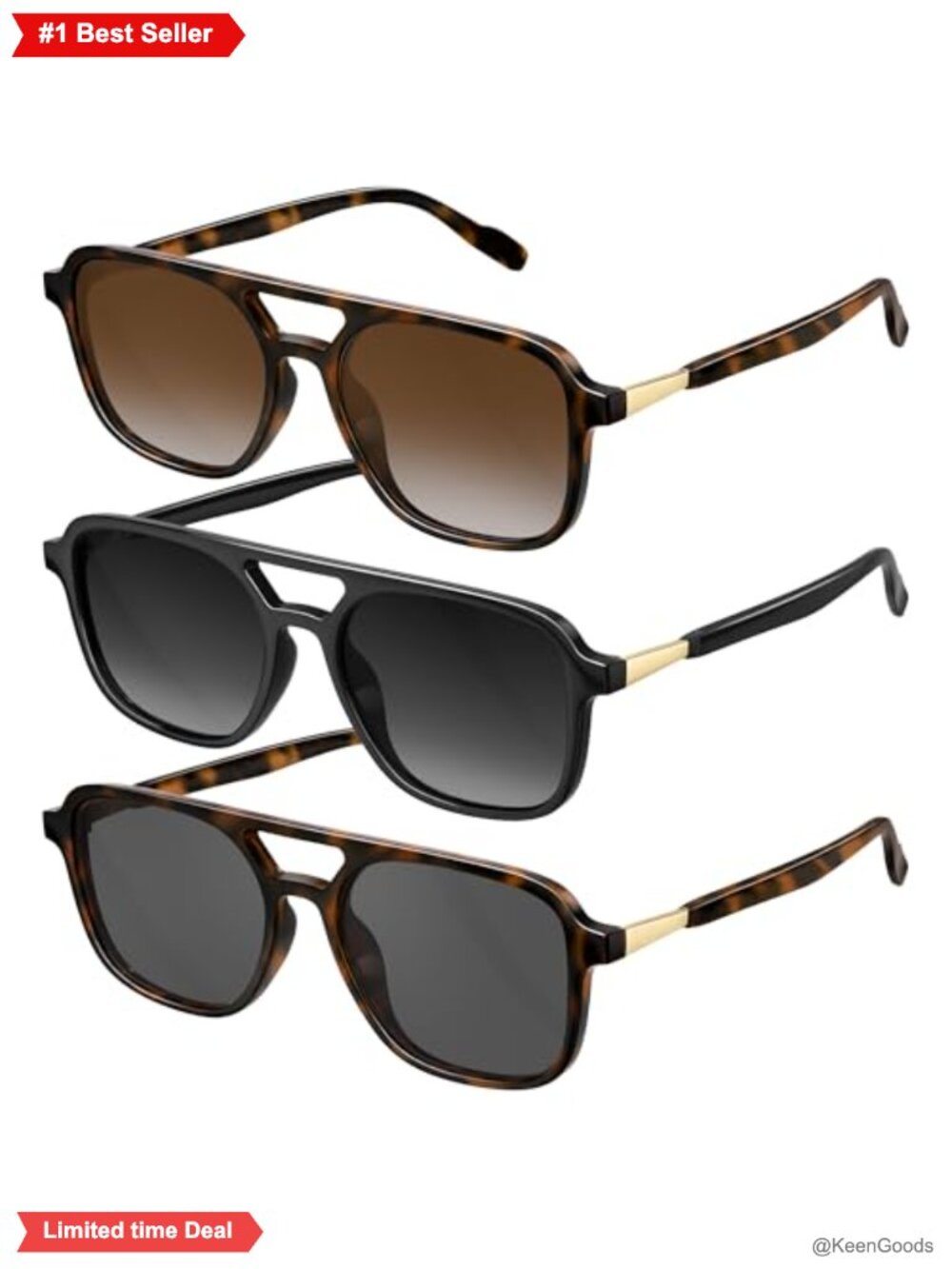 Aviator Polarized Sunglasses Unisex-Adults Lightweight Plastic